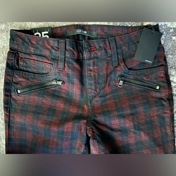 Joe’s Zip Coated Plaid Stretch Skinny Jeans - Picture 7 of 7